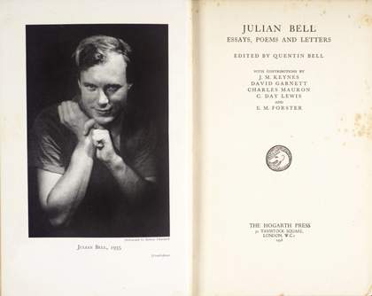 Title page of Julian Bell, Essays, Poems and Letters edited by Quentin Bell