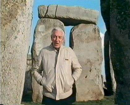 Raymond Baxter at Stonehenge in Upholding the Bricks, screened in 1991