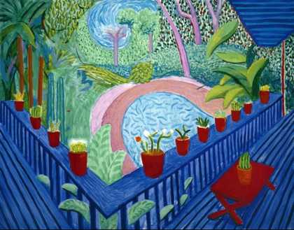 David Hockney Red Pots in the Garden 2000 Private Collection © David Hockney