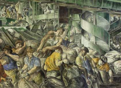 Reginald Marsh, Sorting the Mail (detail) 1936, Ariel Rios Federal Building, Washington, D.C.