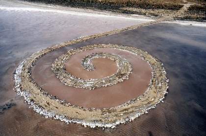 Robert Smithson spiral Jetty April 1970, Great Salt Lake, Utah