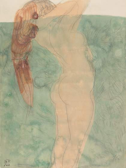Auguste Rodin Female nude in profile with loose hair c.1895–1910