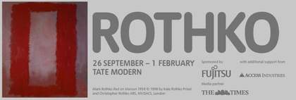Exhibition banner for Mark Rothko at Tate Modern