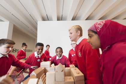 School students taking part in a workshop