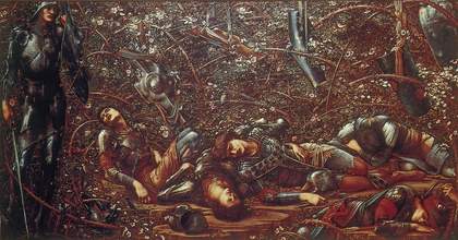 Painting by Sir Edward Coley Burne-Jones titled The Briar Wood