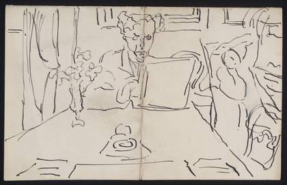 Sketch of Roger Fry by Vanessa Bell, Tate Archive