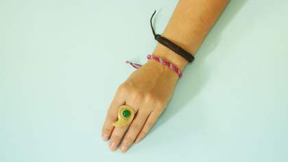 Photograph of bracelet activity