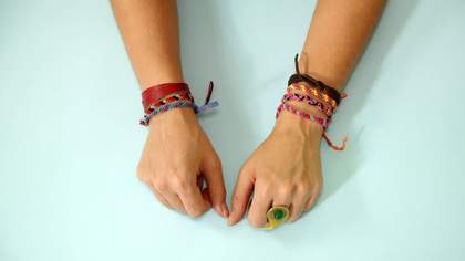 Photograph of bracelet activity