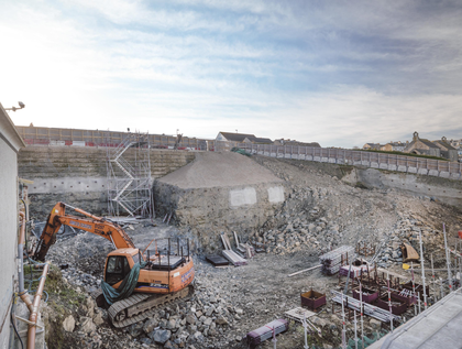 Digging the foundations for the building 