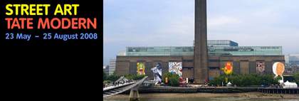 Exhibition banner for Street Art at Tate Modern