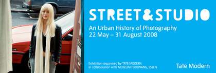 Exhibition banner for Street and Studio at Tate Modern