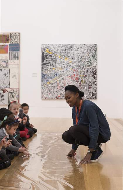 Artist performing in the gallery