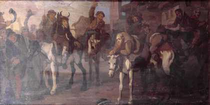 Fig.1 Francis Le Piper ?16401695 Hudibras’s Discomfiture at the Hands of the Skimmington c.1664-77 Oil paint on panel 232 x 438 mm T00621