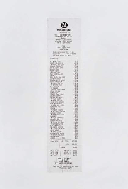 Ceal Floyer Monochrome Till Receipt (White) 1999