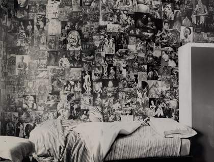 Interior of the flat at 25 Noel Rd showing the extent of the collages Image courtesy of Islington Council