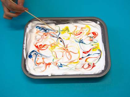 Swirly ink in shaving foam 