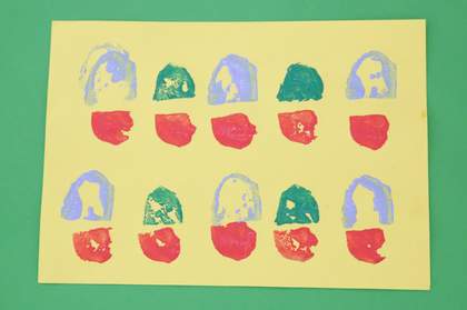 Photograph of potato printing activity