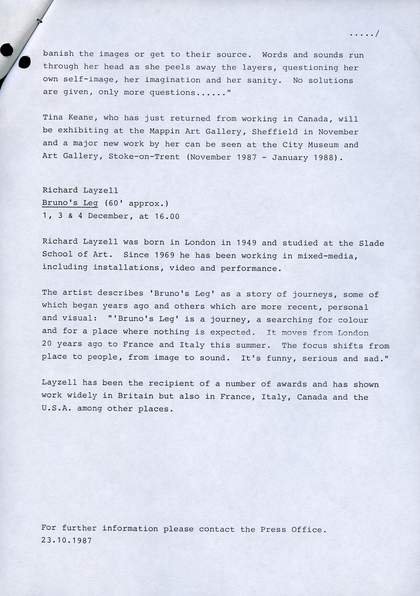 Tina Keane, Faded Wallpaper 1986