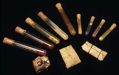 A selection of the sixty and more dry pigments found in Turner’s studio after his death