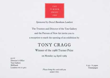 Turner Prize 1988 invitation