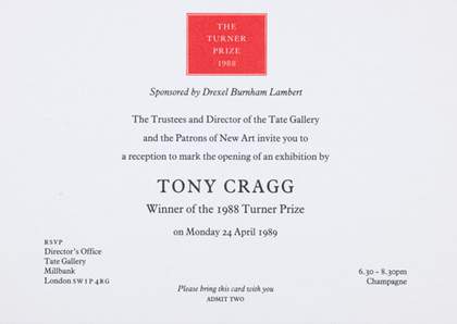 Turner Prize 1988 invitation