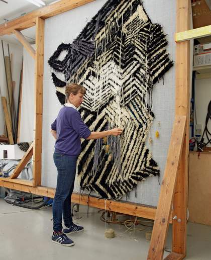 Caroline Achaintre photographed in her studio by Victoria Siddle, June 2014