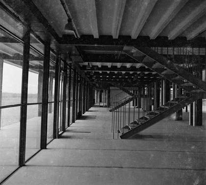 Hunstanton School, designed by Alison and Peter Smithson and Ronald Jenkins, photographed by Nigel Henderson.