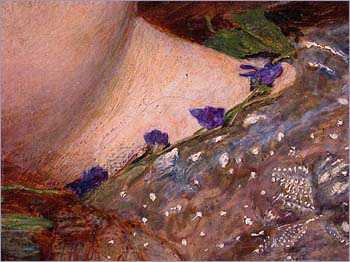 Detail of violets from Ophelia
