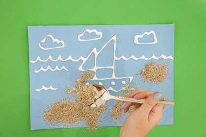 Photograph of sand art activity 