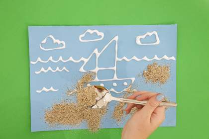 Photograph of sand art activity 