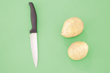 photograph of potato printing