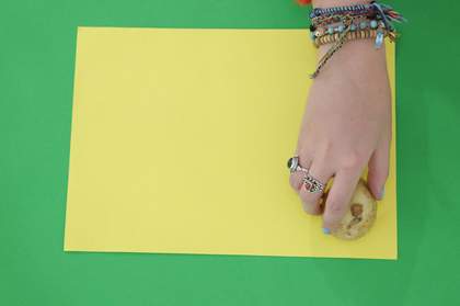 Photograph of potato printing activity 