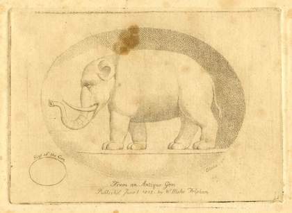 William Blake's print illustrating William Hayley's animal ballad The Elephant, published by Blake in 1802