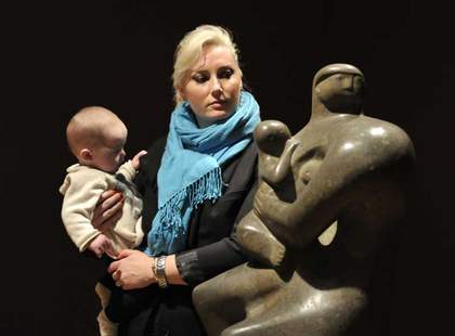 Woman and baby in Henry Moore exhibition, Tate Britain, Spring 2010