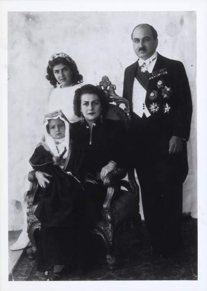 The artist and Prince Zeid Al-Hussein with Shirin and Prince Raad, Baghdad, 1938